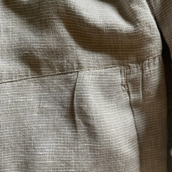 J, Jill Linen Beige Metallic Blend 3/4 Sleeve Button Up Blazer Jacket - Picture 7 of 10